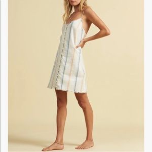 Billabong White Striped Mini Dress